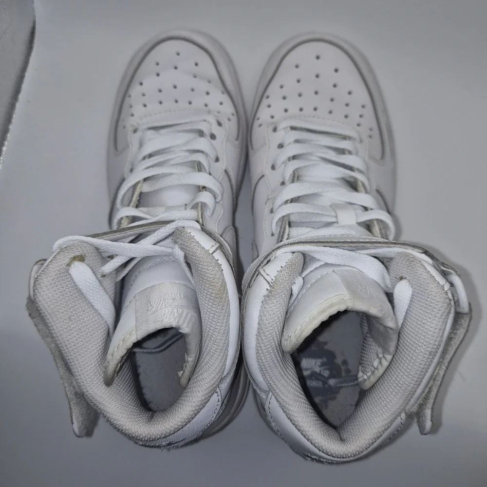Nike Air Force 1 Mid White‎ Youth Size 7Y Triple White Strap Sneakers 314195-113